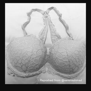 PINK White Racerback Lace Bra 34DD